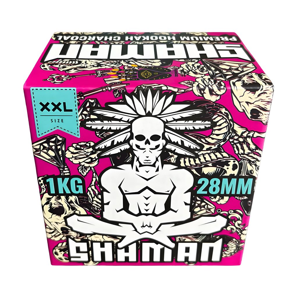 Shaman XXL 28 mm cube coconut hookah charcoal with long burn time