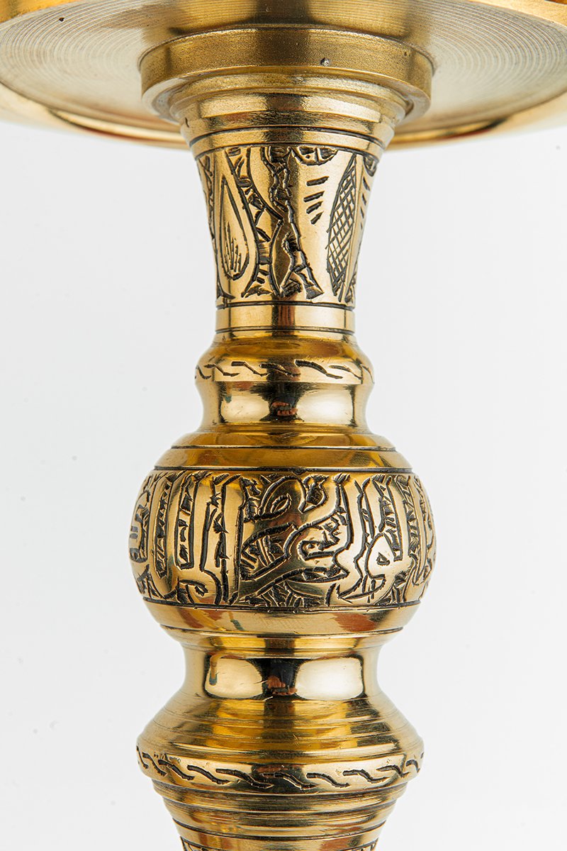 Shika Legend Egyptian Brass Shisha Pipe, stem engraving detail