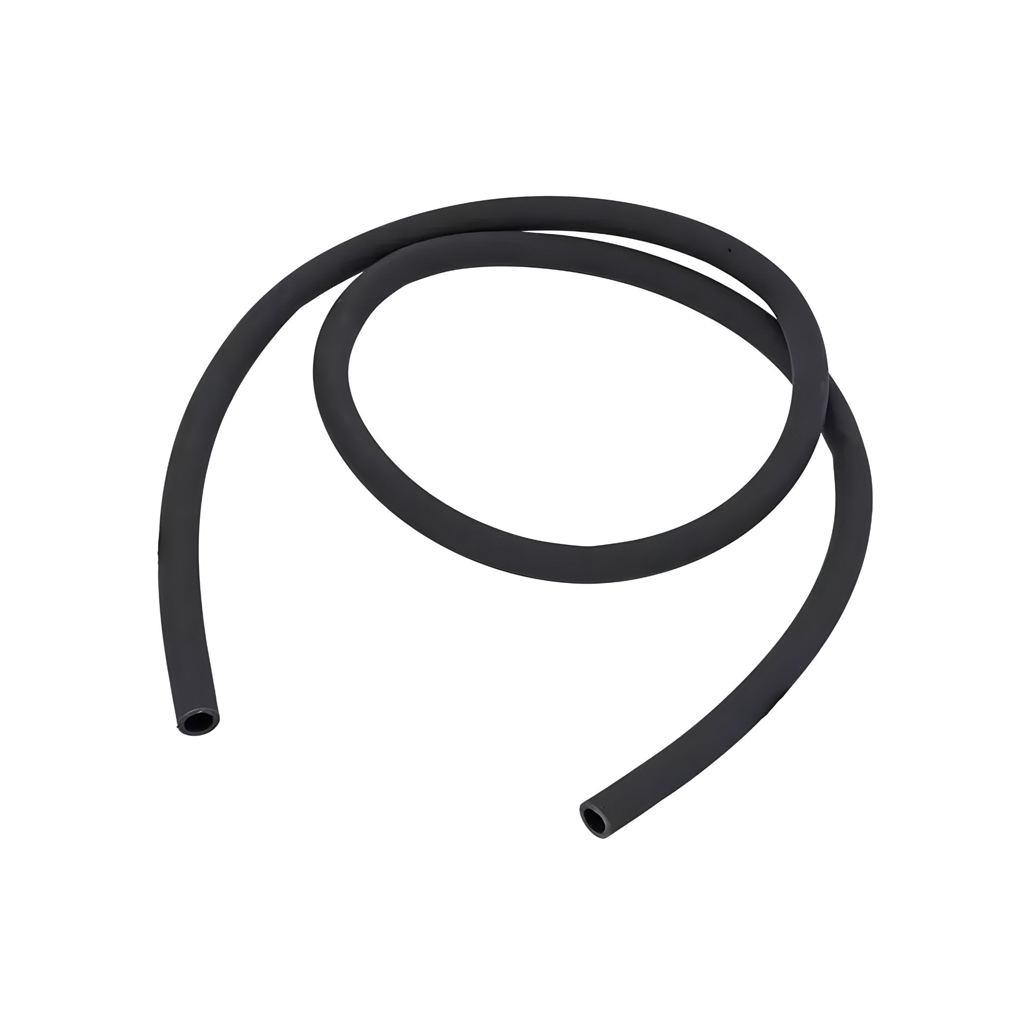 Coiled black soft-touch silicone hookah hose