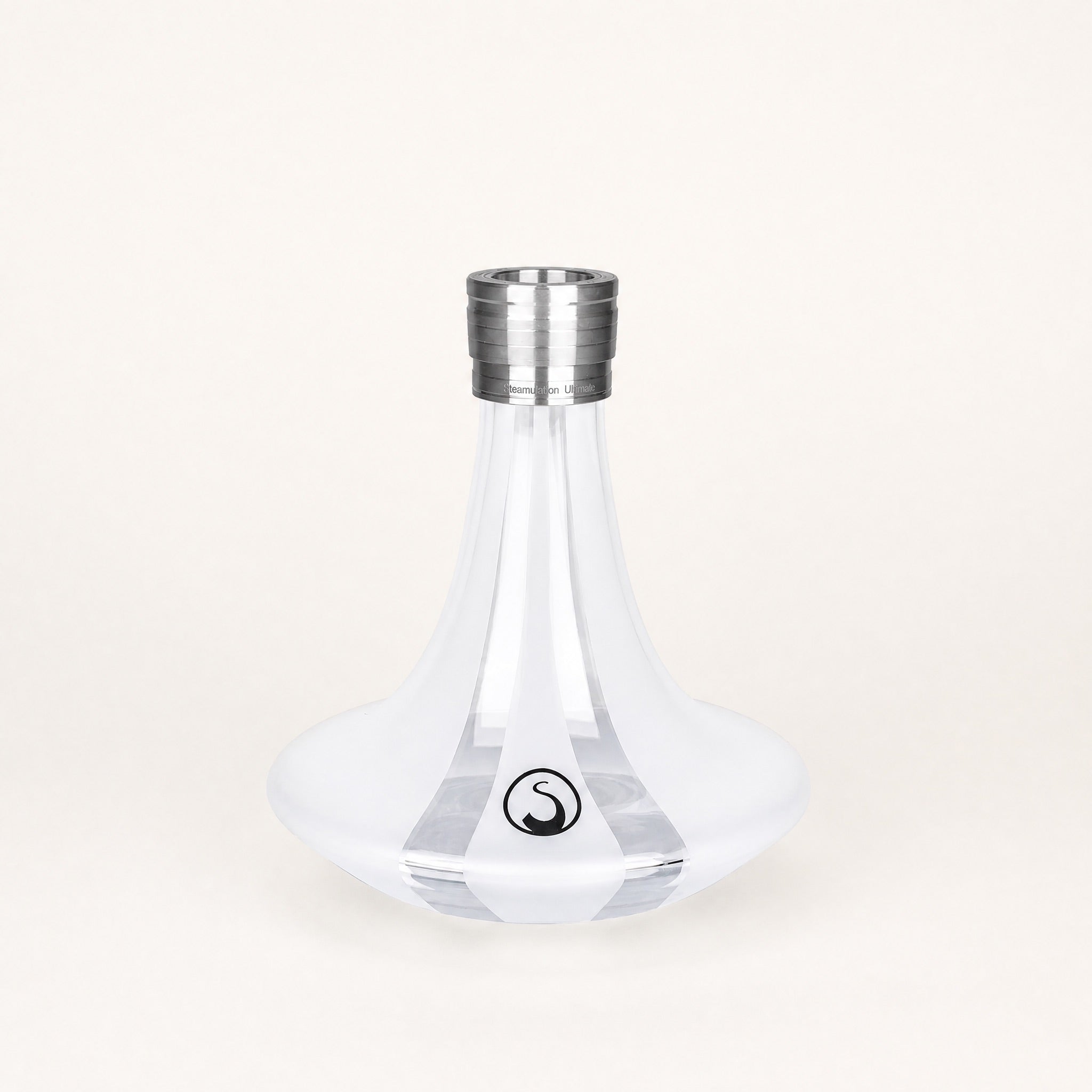 Steamulation Ultimate One Gen II crystal glass base in White Matt with stainless SteamClick collar
